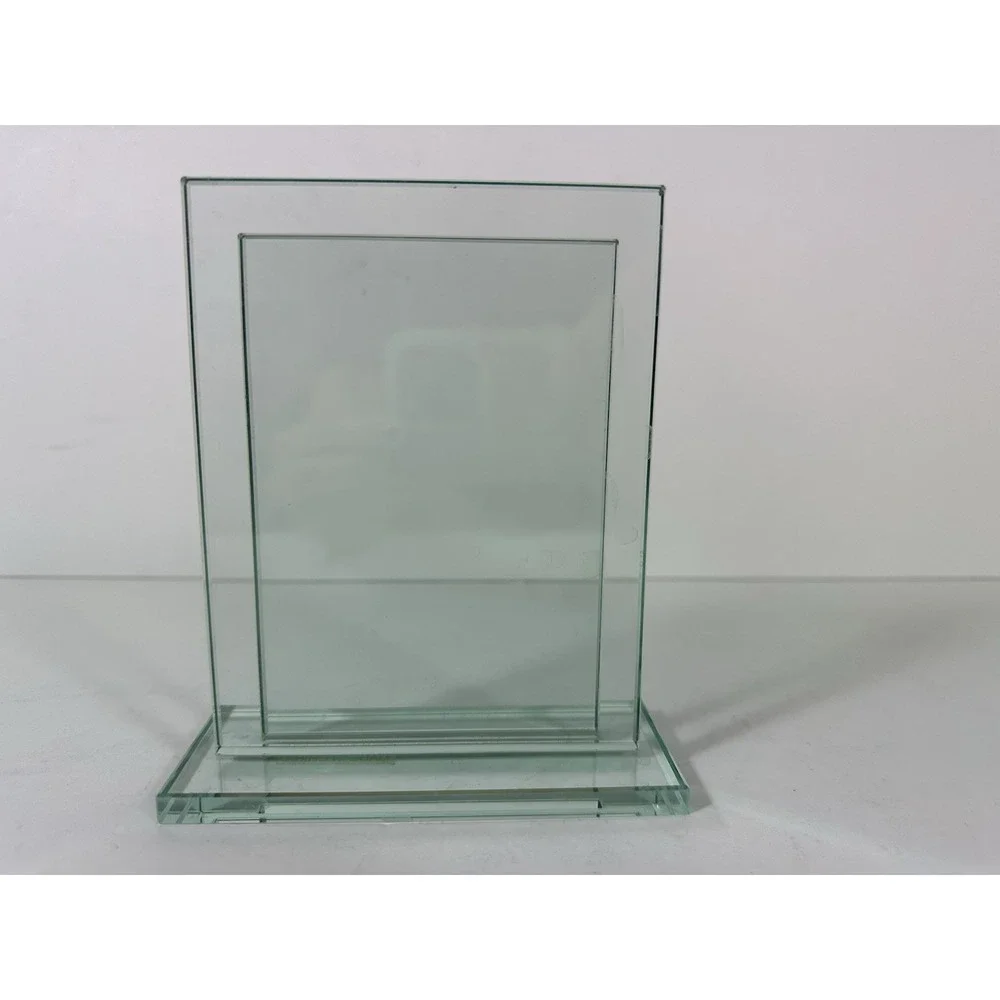 Jade Green Glass Picture Frame 3.5 X 5 Photo Free Standing Table Top Modern
